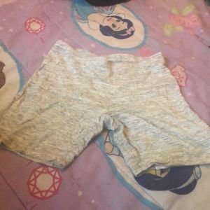 Grey Heathered Biker Shorts